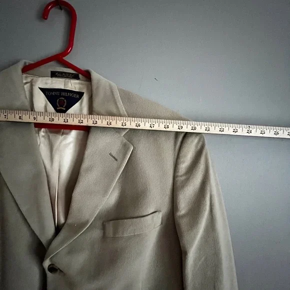 Vtg Tommy Hilfiger Mens Corduroy Blazer Jacket 44-46R Tan Business Office Formal